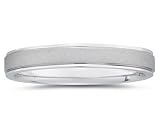 4 mm Brushed Center Comfort-Fit Women's Wedding Band in 14k White Gold
