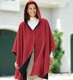 Water-Repellent Reversible Fleece And Nylon Microfiber Cape With Cape