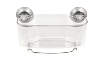 BlissHome, Interdesign, Forma, Powerlock Suction Shower Storage Basket,  Clear/Stainless Steel