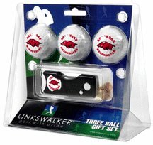 Arkansas Razorbacks 3 Golf Ball Gift Pack With Spring Action Tool