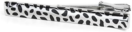 Modlines Mens High Quality Tie Clip Black and Silver Leopard