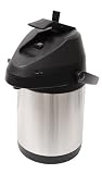 Primula Double-Wall Beverage Carafe with Pump Dispenser, Stainless Steel/Black