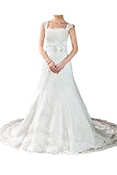 2015 Spaghetti Strap Lace  Natural   Waistline Wedding Dress  With a Bow(s) and a Sash 