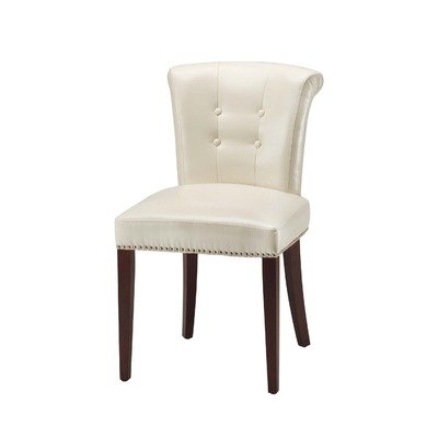 Arion Leather Side Chair in Cream (Set of 2)