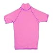 9-11y Childs Pink Rash vest (size8) / UV Sun Guard (with long neck). External Stitching For Superior Comfort. Use with or without a wetsuit.