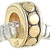 14K on Sterling Silver BEADED SPACER BEAD fits Pandora Chamilia Charm Bracelet GIFT BOXED