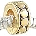 14K Gold on Silver BEADED SPACER Bead fits Pandora Chamilia Biagi Bracelet GIFT BOXED