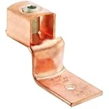 Panduit CB35-36-CY Offset Floating Tongue Lug, One Hole, #14 AWG - #6 AWG Copper Conductor Size, 50A Current Rating, 3/16" Stud Hole Size, 0.07" Tongue Thickness, 0.39" Width, 0.49" Height, 1.24" Overall Length