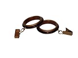Contemporary Natural Wood and Burnished Gold 7-Piece Drapery Clip Ring Set