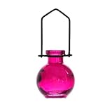Hanging Colored Floral Glass Vase Outdoor G71 Fuchsia -1/pc ~ Colored Glass Bottle ~ Garden Vase ~ Colored Vase ~ Bud Vase ~ Wall Vase