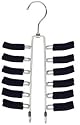 Friction Tie Rack and Scarf Hanger - Non-slip (Black/Chrome) (11 1/2"H x 6 1/2"W)