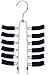 Friction Tie Rack and Scarf Hanger - Non-slip (Black/Chrome) (11 1/2H x 6 1/2W)