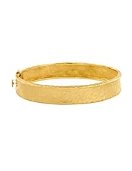 CleverEves 18Kt Gold Y Hammered Bangle 11mm