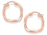 Image of 9ct Rose Gold Twisted Hoop Earrings