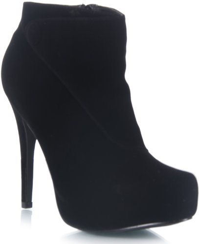 Qupid Nelson-74 Assymetrical Button Ankle Bootie