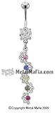 GEM TWIST FLOWER BELLY RING