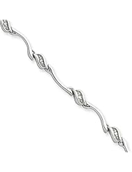 Swirl Diamond Tennis Bracelet in Sterling Silver -7 inch