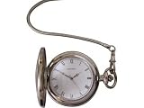 SEKONDA CHROME PLATED QUARTZ HALF HUNTER POCKET WATCH 3468