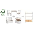 Kindersitzgruppe Kindertruhenbank Wandregal Kinderm�bel Set wei�/natur