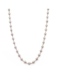 Sterling Silver 36" Necklace with 4-4.5mm Semi Round Pink Freshwater Pearls