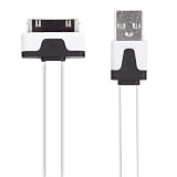 USB Sync and Charging Cable Flat Series 3 Ft Cable for Apple iphone 4g 4s 3g 3gs & Ipad - White