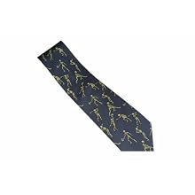 3B Scientific 100% Gray Silk Skeletons Playing Sports Necktie