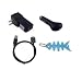 Charging Combo Kit for Sony Walkman S Series Video MP3 Player (NWZ S540, NWZ S544 and NWZ S545): USB Car Charger + USB Home/Travel Charger + 2in1 USB Data Sync Cable + Light Blue Fishbone Style Keychain