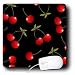 Janna Salak Designs Prints and Patterns - Cherry Print Juicy Red Cherries on Black - Mouse Pads