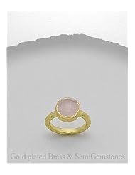 Rose Quartz Ring In Brass