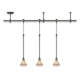 Royce Lighting RPTRK94500-27 Focus Three-Light Pendant Track Kit. Line Voltage Peruvian Bronze with Sepia Tinted Globes