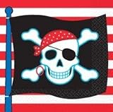 Pirate Party Pack (57 party items - plates, cups, napkins, tablecover, loot bags, blowouts, hats)