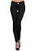 Fashion MIC Womens Ready to Wear Jean Leggings Black and Navy (Medium/Large, Double Classy (blk))