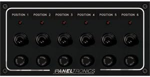Paneltronics Waterproof Panel - DC 6-Position Toggle Switch & Fuse w/LEDs
