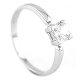 Silver Princess Cut April Cubic Zirconia Birthstone Child Ring