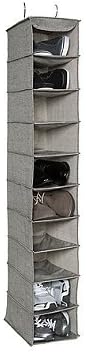 LOFT 10-Shelf Deluxe Arrow Weave Shoe Organizer in Grey
