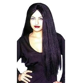 Black Long Parted Wig - Fun for Gothic or Witch Costume