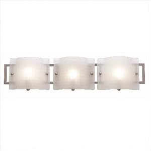 Nara Vanity Light with Checkered Frosted Glass in Brushed Steel by Access Lighting