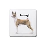 Basenji Rubber Square Coaster (4 pack)