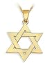 14 Karat High Polish Religious Yellow Gold Star of David Jewish Pendant