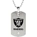 24500 Stainless Steel 45.50Mm X 26Mm Polished Oakland Raiders Logo Dog Tag W/Chain
