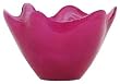 Colorful Recycled Art Glass Small Raspberry Red Wave Rim Bowl 8"D, 5"H