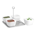 5 Piece Dip Bowl Set - Porcelain and Stainless Steel by Blomus
