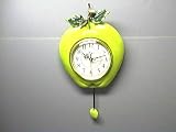 GREEN APPLE 3-Dimensional 16" Pendulum Wall Clock *NEW*