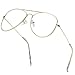 AISSWZBER Clear Aviator Glasses Lens Premium Classic Metal Frame Eyeglasses