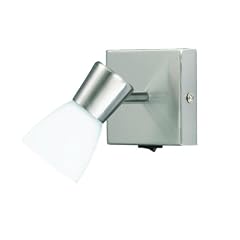 Trio 8160211-07 Halogen Spot mit Schalter Nickel matt Glas opal matt Ausleuchtung 16 cm Glas � 6 cm
