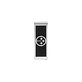 Stainless Steel and Black Laser Pittsburgh Steelers Money Clip