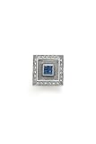 14K White Gold Tie Tac with Diamond and Sapphire Accents