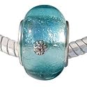 LovingtheBead &copy; 'Cheeky Turquise' Murano Glass Slide-on Slide-off Bead-Charm