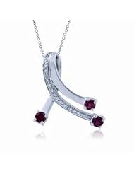 14K White Gold Ruby and Diamond Pendant -- LIFETIME WARRANTY