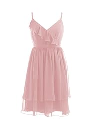 Cocktail Short Chiffon Spaghetti Strap Evening Dress/Homecoming Dress/Bridesmaid Dress/Wedding Party Dress 